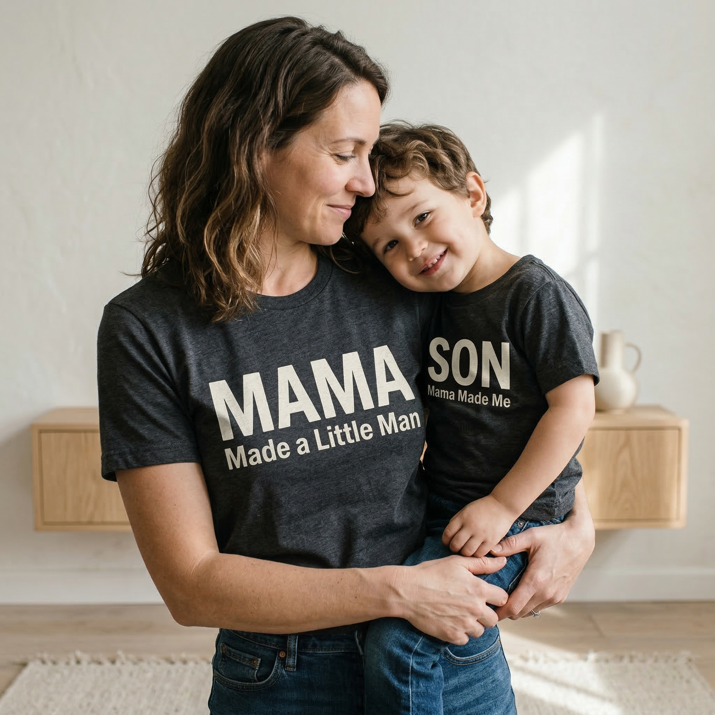 Mama Made a Little Man Matching Shirt Set | Mother and Son Outfits | Mama Made Me Shirt | Funny Boy Mom Gift| First Birthday Gift | Set of 2