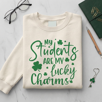 Teacher Sweatshirt, My Students Lucky Charms, St Patrick's Day Shamrock Apparel
