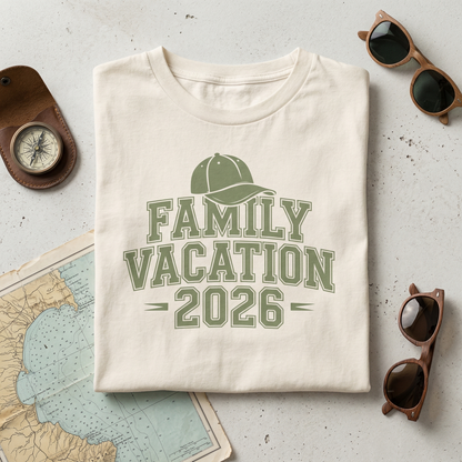 Custom Family Vacation Shirt, Sporty Collegiate Matching Family Tee, Personalized Summer Trip shirt, Matching Family Reunion Tee