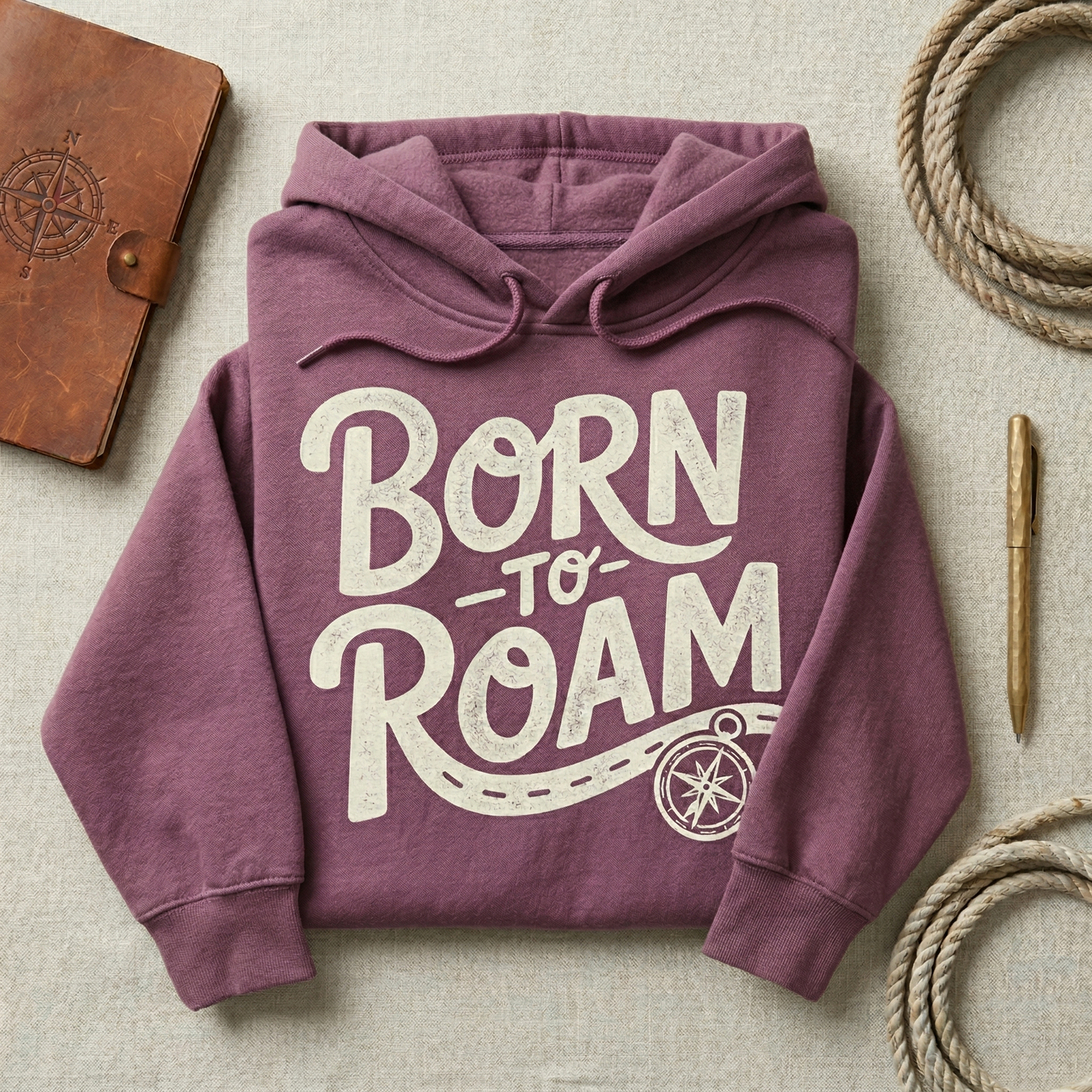 Born to Roam T-Shirt, Adventure Shirt for Women, Retro Wanderlust Tee, Nature Lover Gift, Mauve Customized Travel Shirt