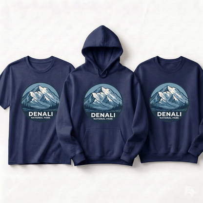 Custom Denali National Park Shirt, Vintage Alaska Mountain Hoodie, Personalized Nature Lover Sweatshirt, Retro Outdoor Adventure Apparel