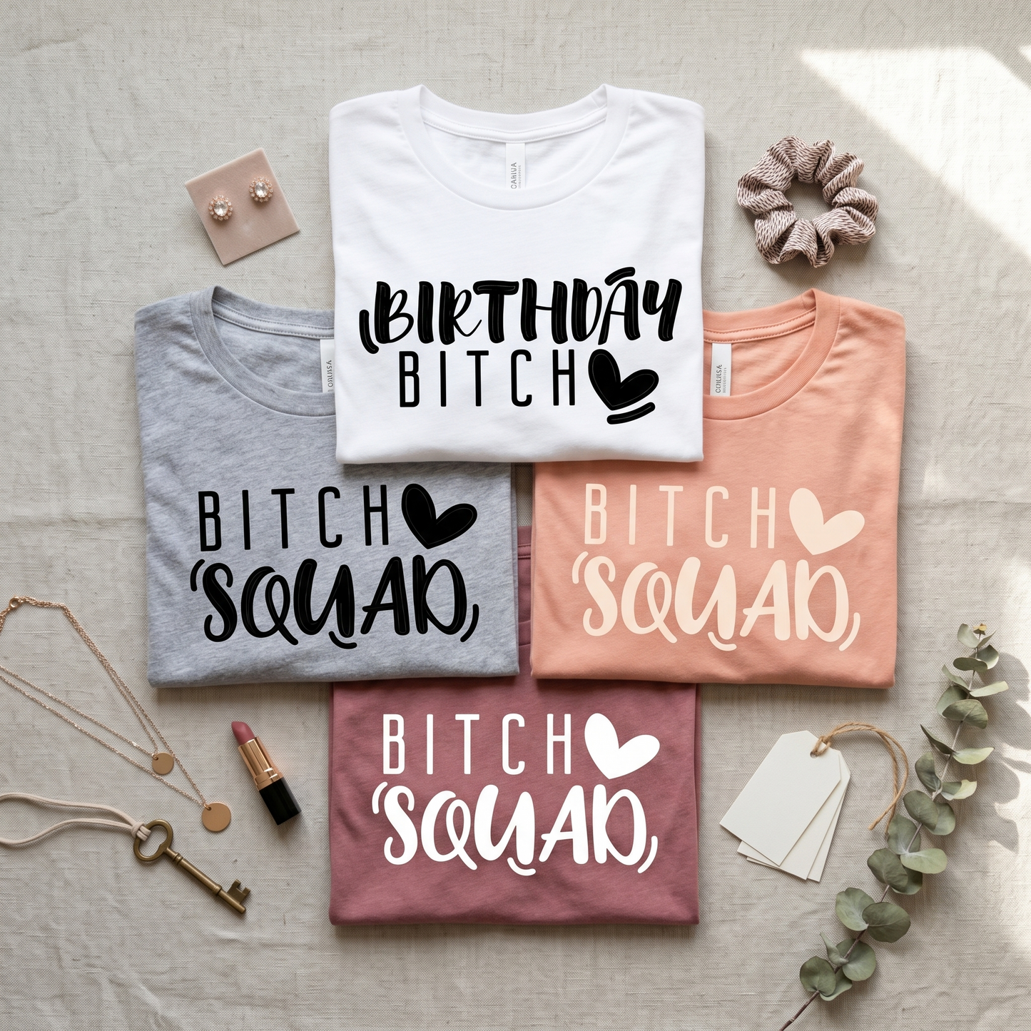 Matching Birthday Bitch Shirts, Custom Birthday Squad T-Shirt Set, Personalized Bachelorette Party Tees, Girls Trip Outfits, Group Hoodies