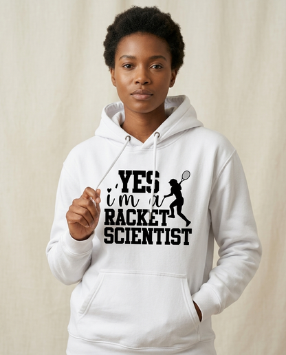 Funny Tennis Racket Scientist Hoodie, Custom Tennis Sweatshirt & T-Shirt | Personalized Tennis Player Gift | Punny Tennis Coach