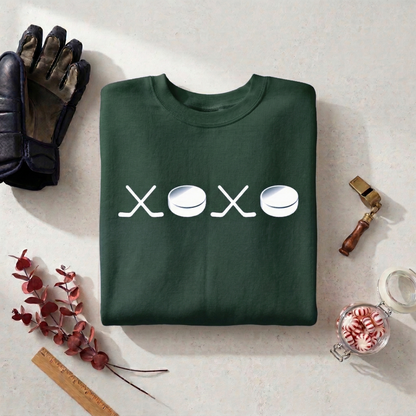 XOXO Hockey Sweatshirt | Preppy Hockey Mom Crewneck | Gameday Apparel Sticks Pucks Pullover