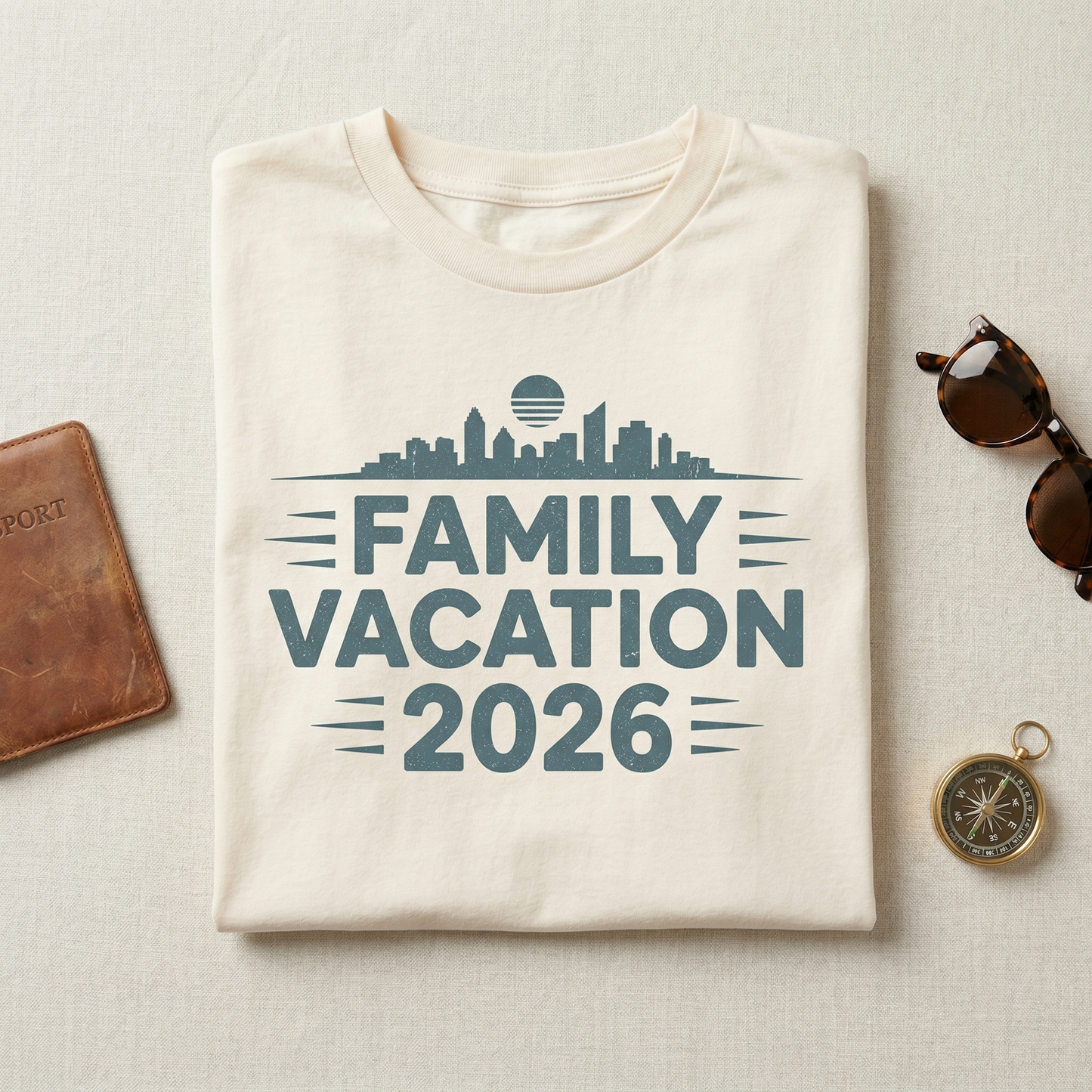 Custom City Family Vacation T-Shirt, Personalized Skyline Family Trip Shirt, Matching Group Travel Tees, Custom Family Reunion 2026 Shirt