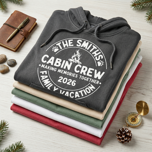 Custom Family Vacation Shirts, Matching Cabin Crew Tee, Personalized 2026 Camping Trip T-Shirt, Family Reunion Shirt, Mountain Group Trip