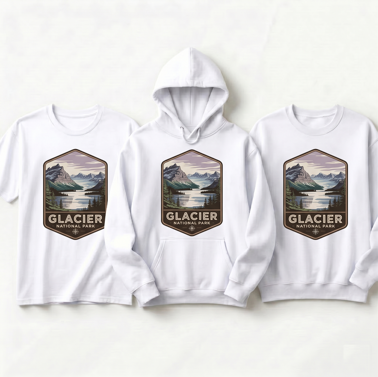 Custom Glacier National Park Shirt, Vintage Glacier Hoodie, Retro Montana Nature Sweatshirt, Personalized Hiking Gift, Mountain Badge Tee