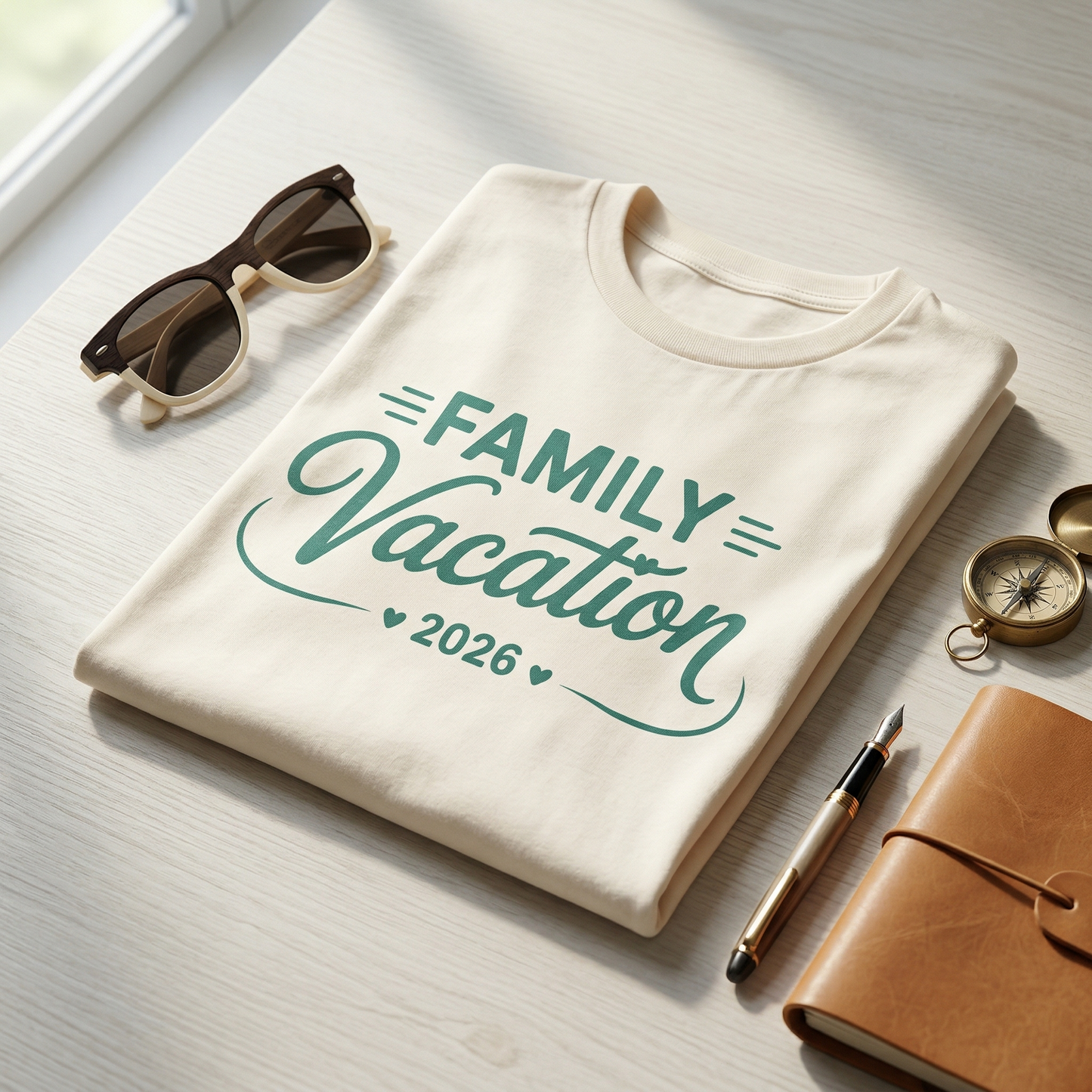 Custom Family Vacation 2026 Shirt, Minimalist Matching Family Trip Tees, Personalized Sage Green Vacation T-shirt, Boho Family Reunion Shirt