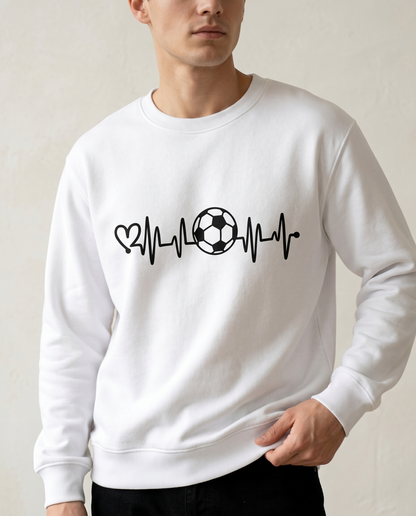 Soccer Heartbeat Shirt with Custom Name, Personalized Soccer Life Hoodie, Football Sweatshirt, Soccer Player Gift, Customized Team Apparel