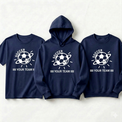 Custom Soccer Team Shirt, Personalized Soccer Hoodie, Retro Soccer Player Gift, Soccer Mom Sweatshirt, Custom Soccer Jersey Tee