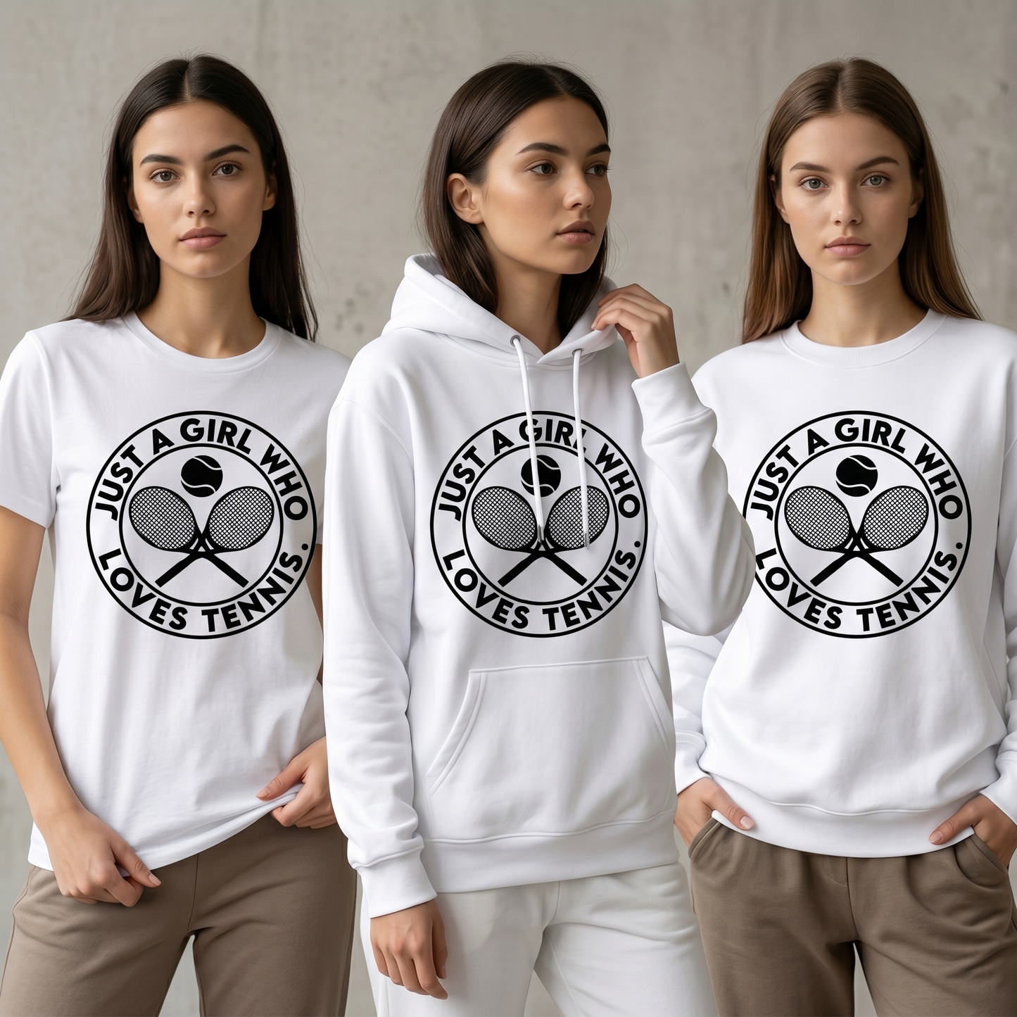 Custom Just a Girl Who Loves Tennis Shirt, Personalized Tennis Girl Hoodie, Tennis Lover Gift for Her, Tennis Mom Sweatshirt