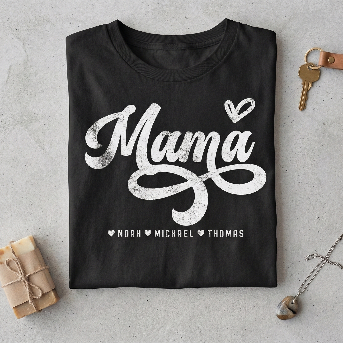 Custom Mama Shirt with Kids Names, Retro Minimalist Mother's Day Gift