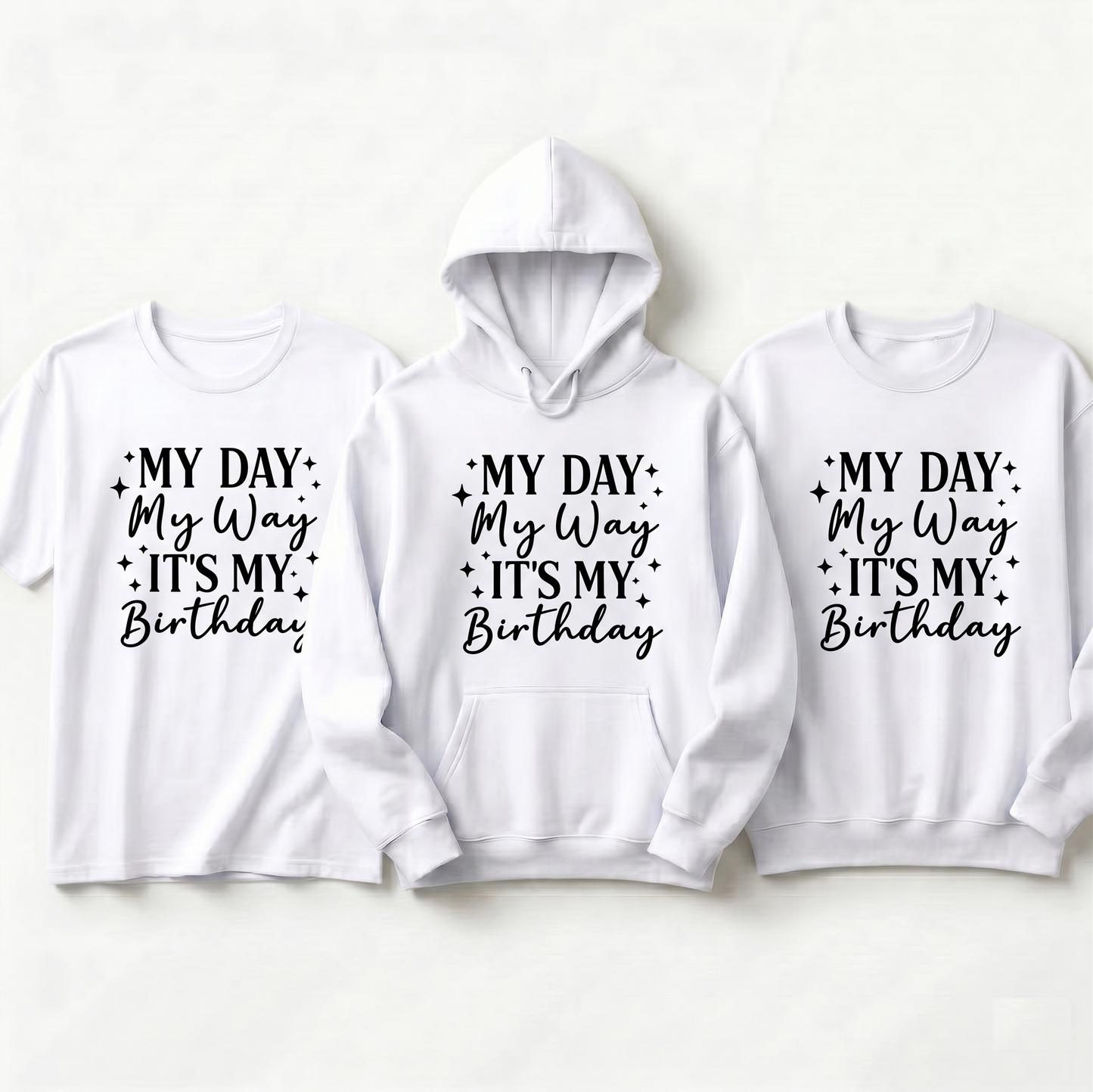 Custom My Day My Way Its My Birthday Shirt, Personalized Birthday Girl Hoodie, Pink Birthday Squad Sweatshirt, Custom Birthday Trip Apparel