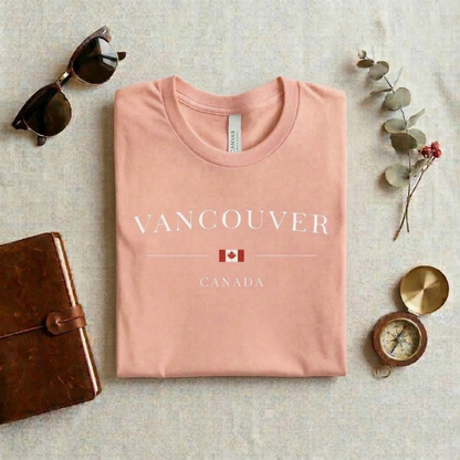Vancouver Canada Shirt | Minimalist Canadian Flag T-Shirt | Travel Souvenir Tee | British Columbia Gift | Classic Unisex Graphic Top