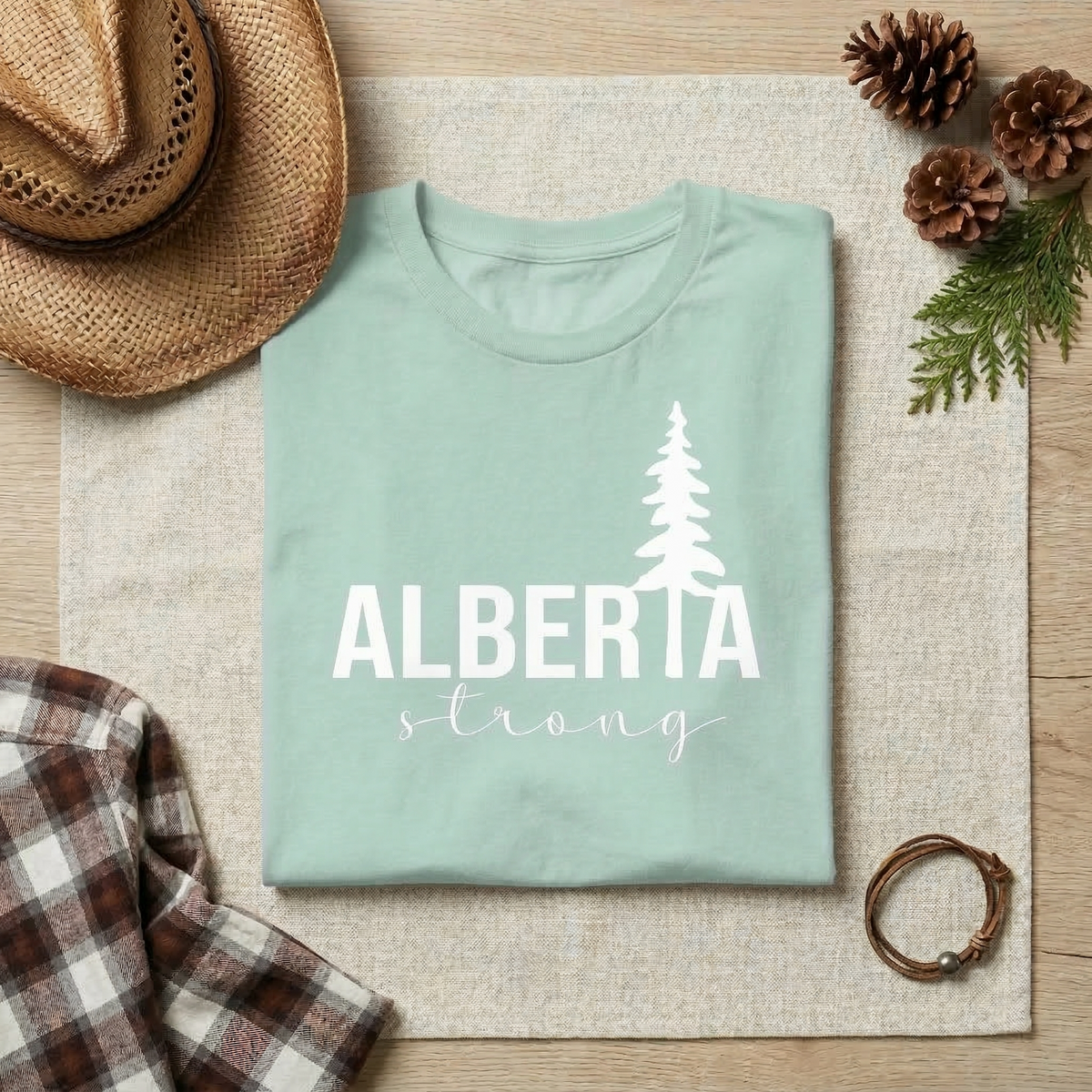 Alberta Strong T-Shirt | Alberta Canada Pine Tree Graphic Tee | Minimalist Alberta Souvenir | Rocky Mountains Nature Shirt | Local Pride Unisex Top