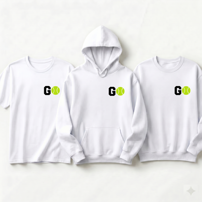 Custom Tennis Initial Shirt, Personalized Tennis Ball Hoodie, Minimalist Tennis Team Sweatshirt, Custom Game Day Tee, Tennis Coach Gift