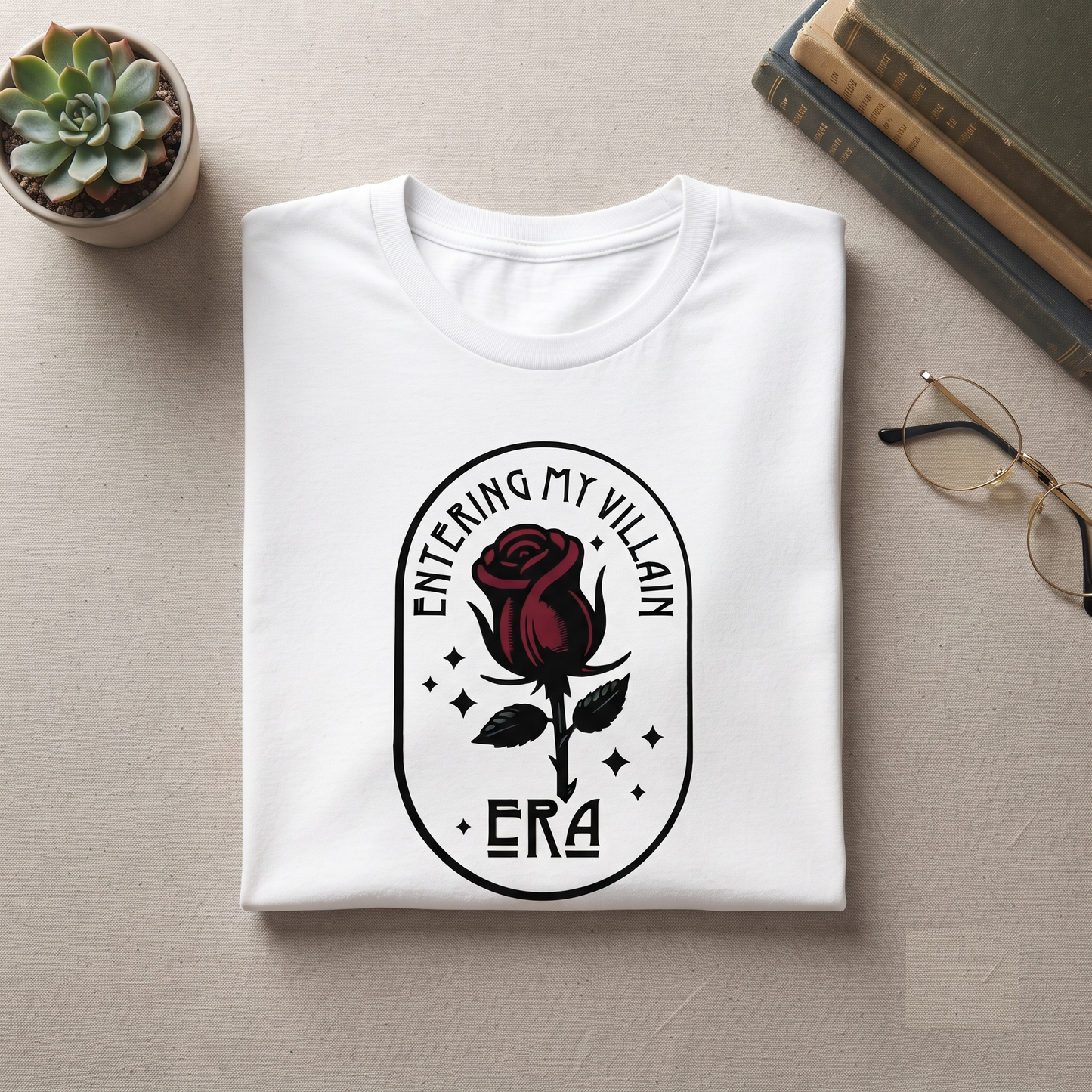 Custom Entering My Villain Era Shirt, Dark Romance Rose Sweatshirt, Retro Gothic Flower Hoodie