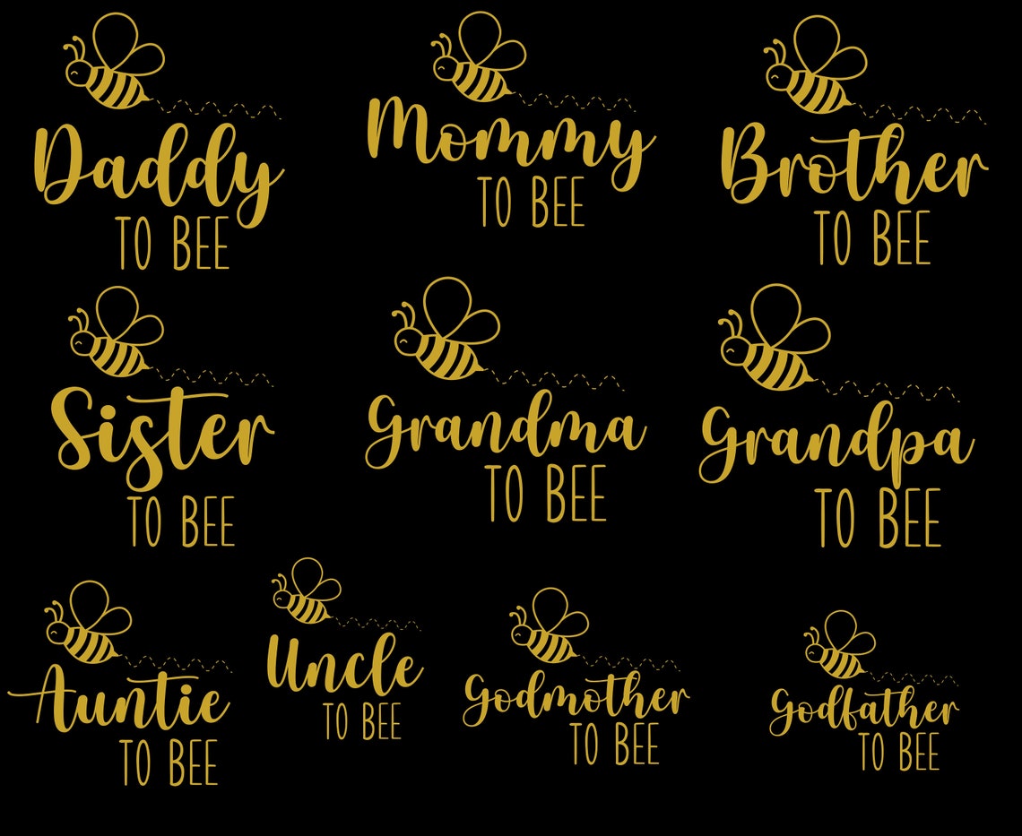 Baby Bee Announcement Matching T-Shirt Set, Personalized Baby Shower Shirts, Mommy to Bee, Pregnancy Reveal, Gender Reveal Party Apparel