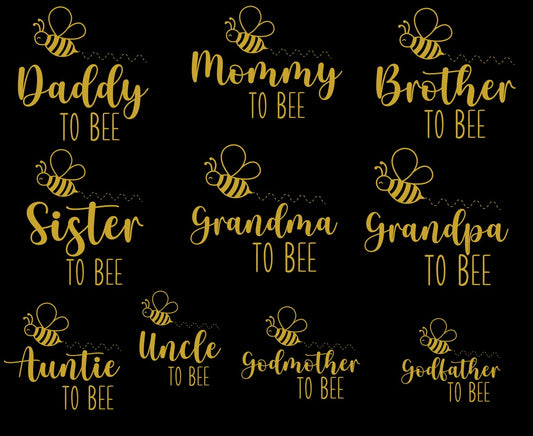 Baby Bee Announcement Matching T-Shirt Set, Personalized Baby Shower Shirts, Mommy to Bee, Pregnancy Reveal, Gender Reveal Party Apparel