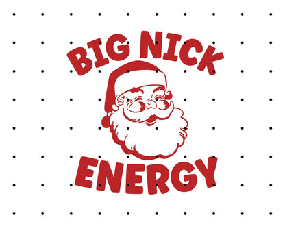Big Nick Energy T-Shirt | Funny Christmas Shirt with Santa Face | Vintage Retro Holiday Humor Tee | Xmas Gift Shirt for Holiday Party