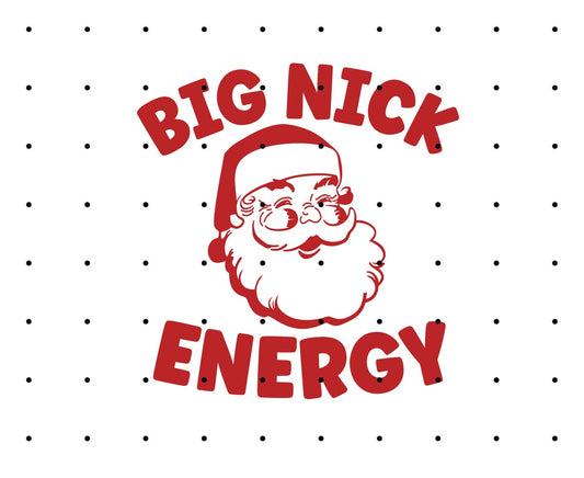 Big Nick Energy T-Shirt | Funny Christmas Shirt with Santa Face | Vintage Retro Holiday Humor Tee | Xmas Gift Shirt for Holiday Party