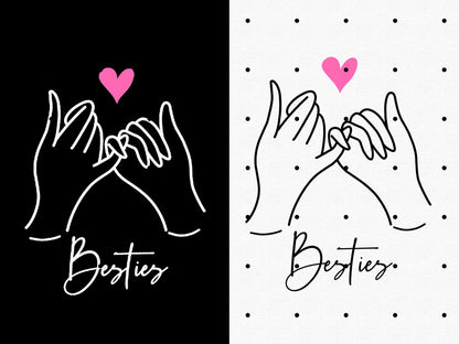 Best Friend T-Shirts, Besties Custom Shirts, Pinky Promise BFF Tees for Girls Trip, Birthday Gift Idea, Best Friend Gifts