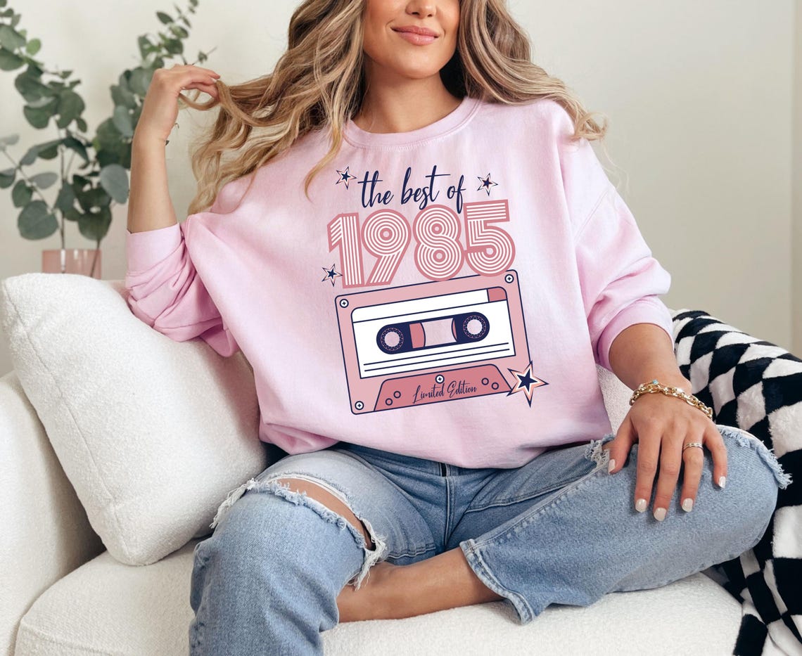 40th Birthday T-Shirt: Best of 1985 retro cassette design, perfect 80s themed gift for women turning 40.