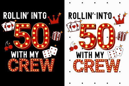50th Birthday Trip T-Shirts, Las Vegas Birthday Trip Shirts, Cruise Birthday T-Shirts, Casino Themed Birthday Party Shirts, Vegas Birthday Crew Tees