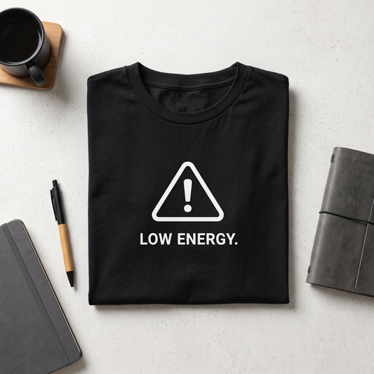 Low Energy Shirt, Funny Warning Sign T-shirt, Relatable Introvert Sweatshirt, Lazy Day Hoodie, Personalized Funny Tee