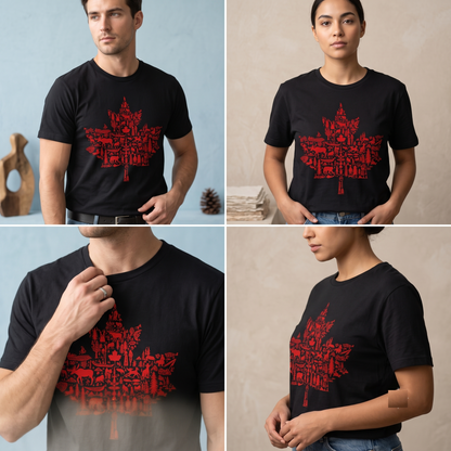 Canada Maple Leaf Wildlife Shirt, Retro Wilderness Crewneck, Customizable Nature Apparel