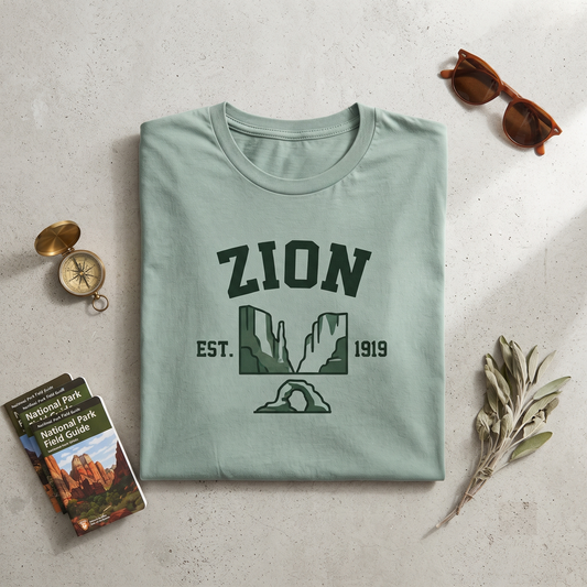 Custom Zion National Park Shirt, Retro Varsity Arch Hoodie, Nature Lover Apparel