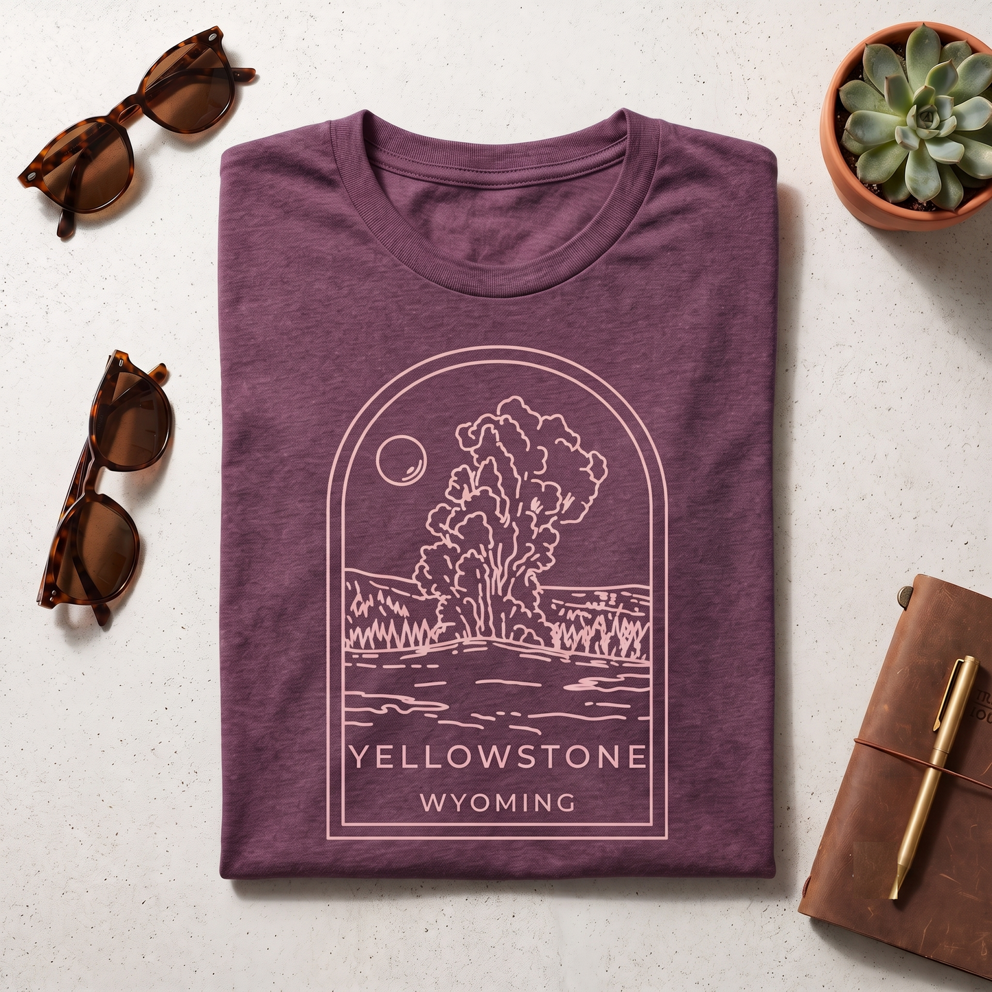 Custom Yellowstone National Park Shirt, Vintage Wyoming Sweatshirt, Minimalist Geyser Hoodie