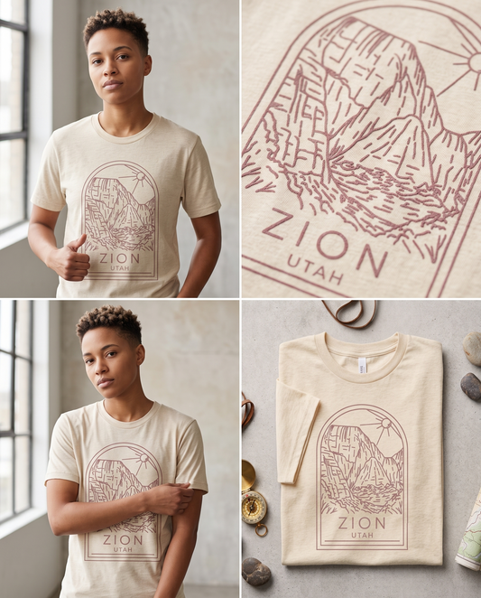 Custom Zion National Park Shirt, Vintage Zion Utah Sweatshirt, Minimalist Mountain Hoodie