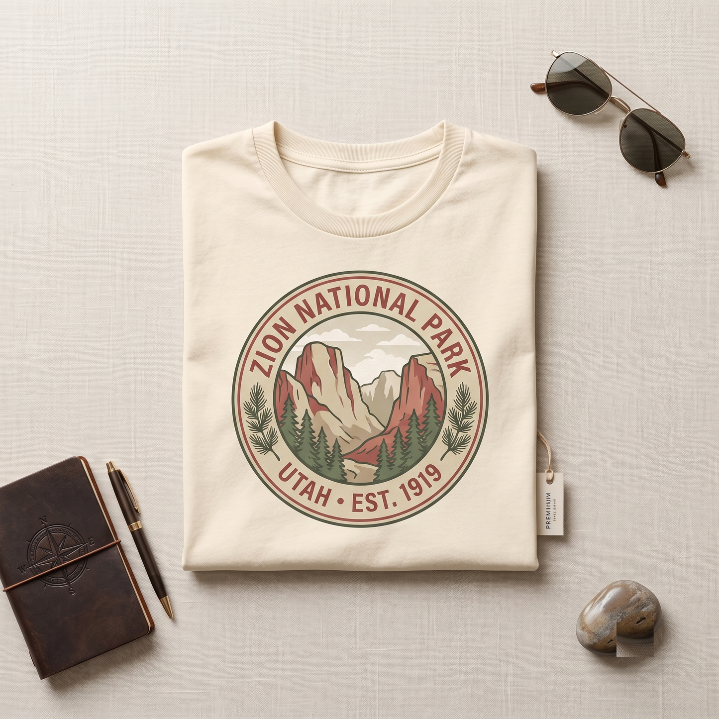 Custom Zion National Park Retro T-Shirt: Utah Nature Hiking Apparel