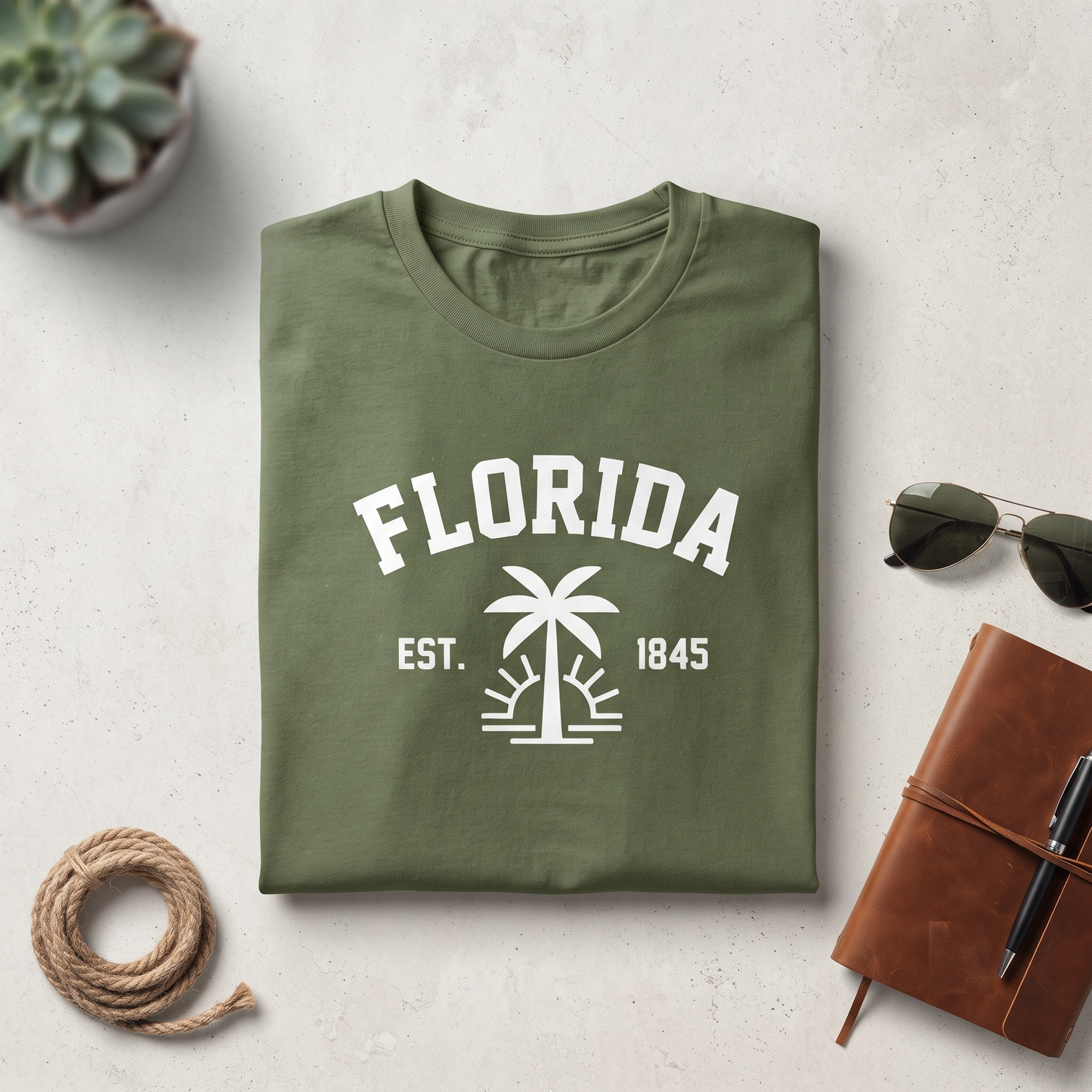 Custom Florida Vintage Collegiate Sweatshirt, Retro Palm Tree Hoodie