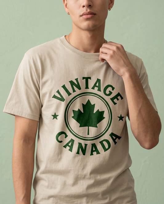 Custom Vintage Canada Shirt, Retro Collegiate Maple Leaf Tee, Personalized Canada Day T-Shirt, Varsity Style Canadian Pride Apparel