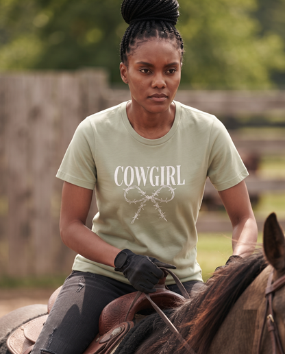 Custom Cowgirl Barbed Wire Bow Shirt, Hoodie, Sweatshirt, Western Coquette Style
